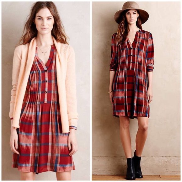 Anthropologie Dresses & Skirts - Anthropologie 11.1 TYLHO Flannel Sao Paulo Tunic Long Sleeve Mini Shirt Dress